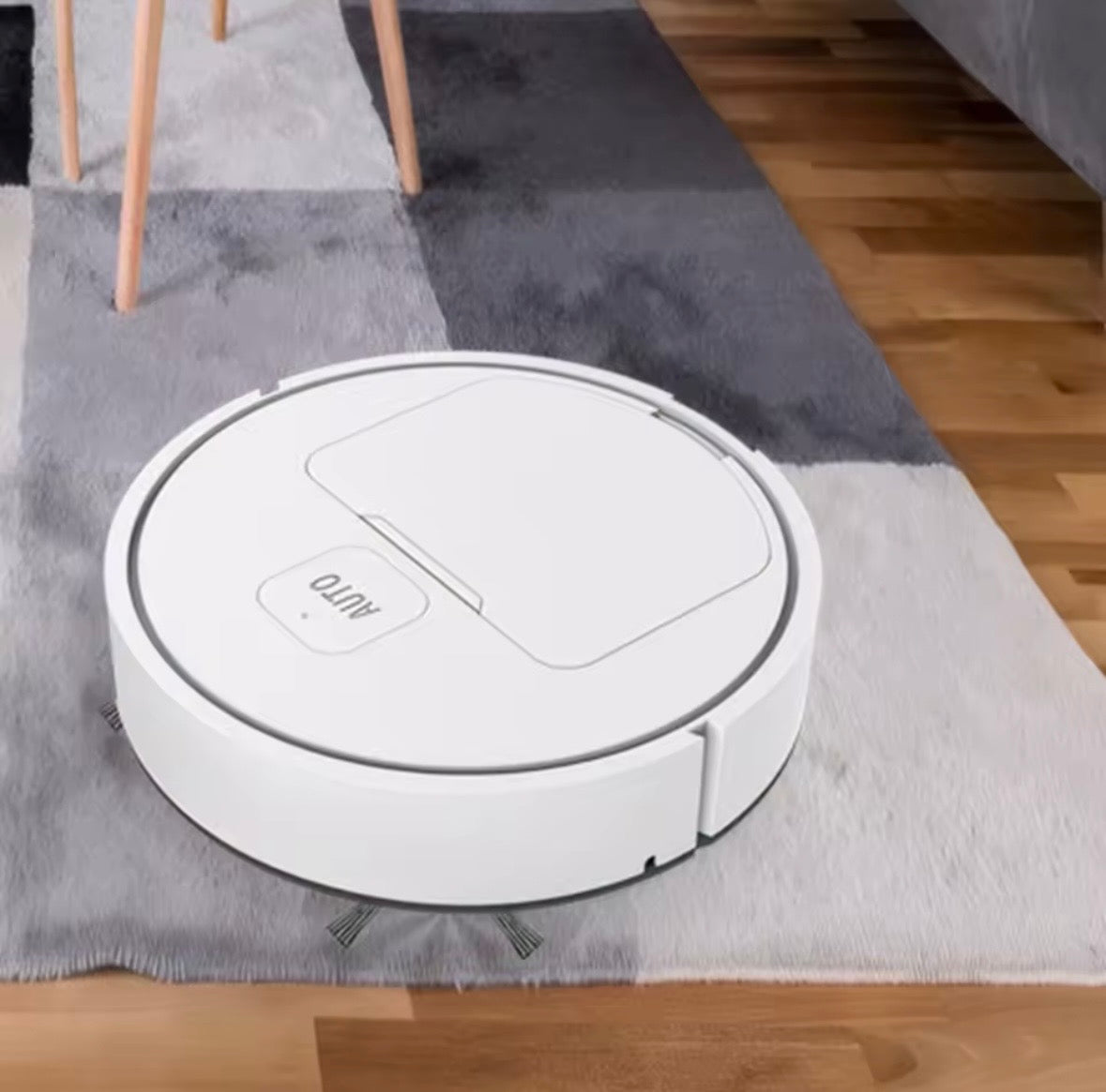 3-in-1 Mini Robot Vacuum Cleaner | Rechargeable Smart Robotic Sweeper, Vacuum & Mop | Low-Profile Quiet Floor Cleaner for Pet Hair, Dust & Hard Floors (Black/White)