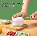 Manual Food Chopper & Mini Vegetable Cutter - Multi-Functional Pull-String Meat & Garlic Grinder