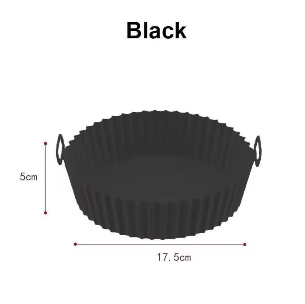 Buy 1 Get 2! - Reusable Silicone Air Fryer Liner - Non-Stick Round Air Fryer Silicone Basket with Handles