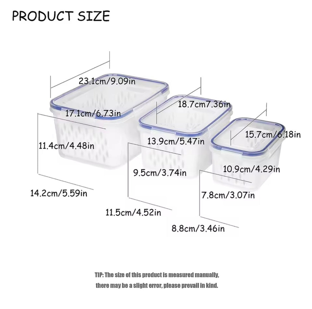 Clear Acrylic Fridge Organiser Bins with Handles – Stackable Kitchen & Pantry Storage Containers for Fruit, Vegetables, and Snacks (Set of 4)