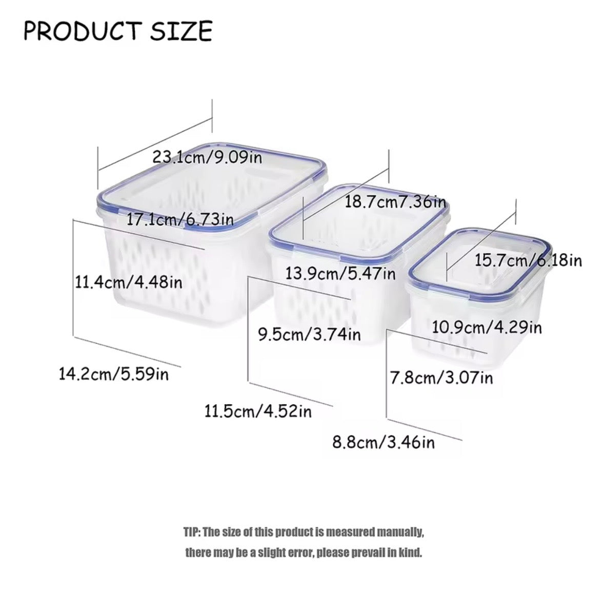 Clear Acrylic Fridge Organiser Bins with Handles – Stackable Kitchen & Pantry Storage Containers for Fruit, Vegetables, and Snacks (Set of 4)