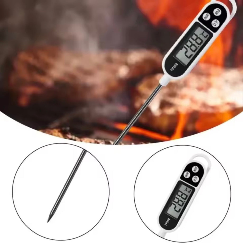 Digital Kitchen Food Thermometer - Instant Read Meat & Liquid Cooking Probe