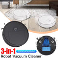 3-in-1 Mini Robot Vacuum Cleaner | Rechargeable Smart Robotic Sweeper, Vacuum & Mop | Low-Profile Quiet Floor Cleaner for Pet Hair, Dust & Hard Floors (Black/White)
