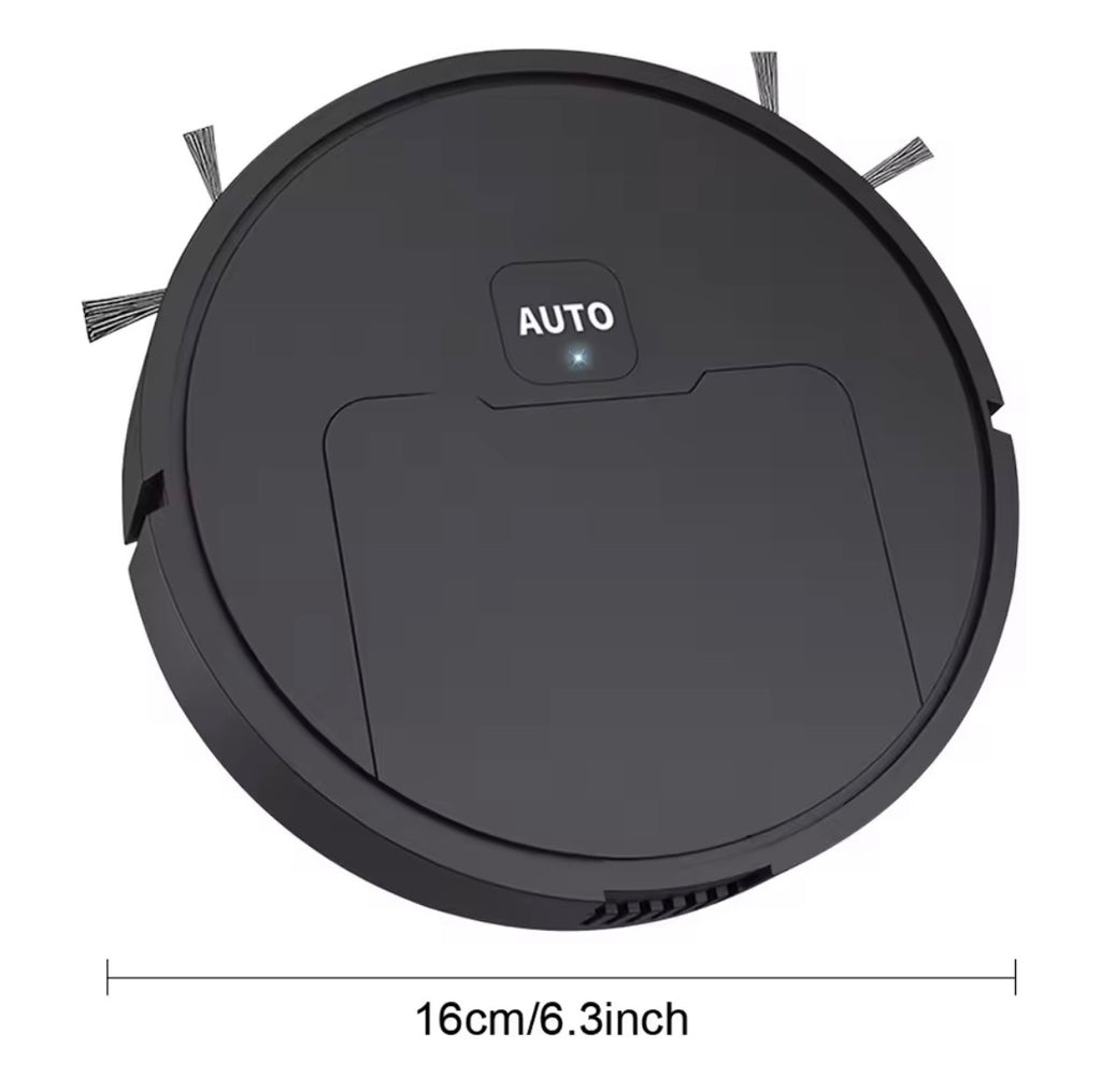 3-in-1 Mini Robot Vacuum Cleaner | Rechargeable Smart Robotic Sweeper, Vacuum & Mop | Low-Profile Quiet Floor Cleaner for Pet Hair, Dust & Hard Floors (Black/White)