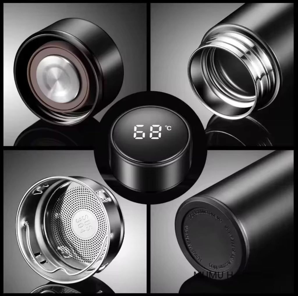 Smart LED Temperature Display Thermos Flask - Premium 500ml Vacuum Insulated Water Bottle