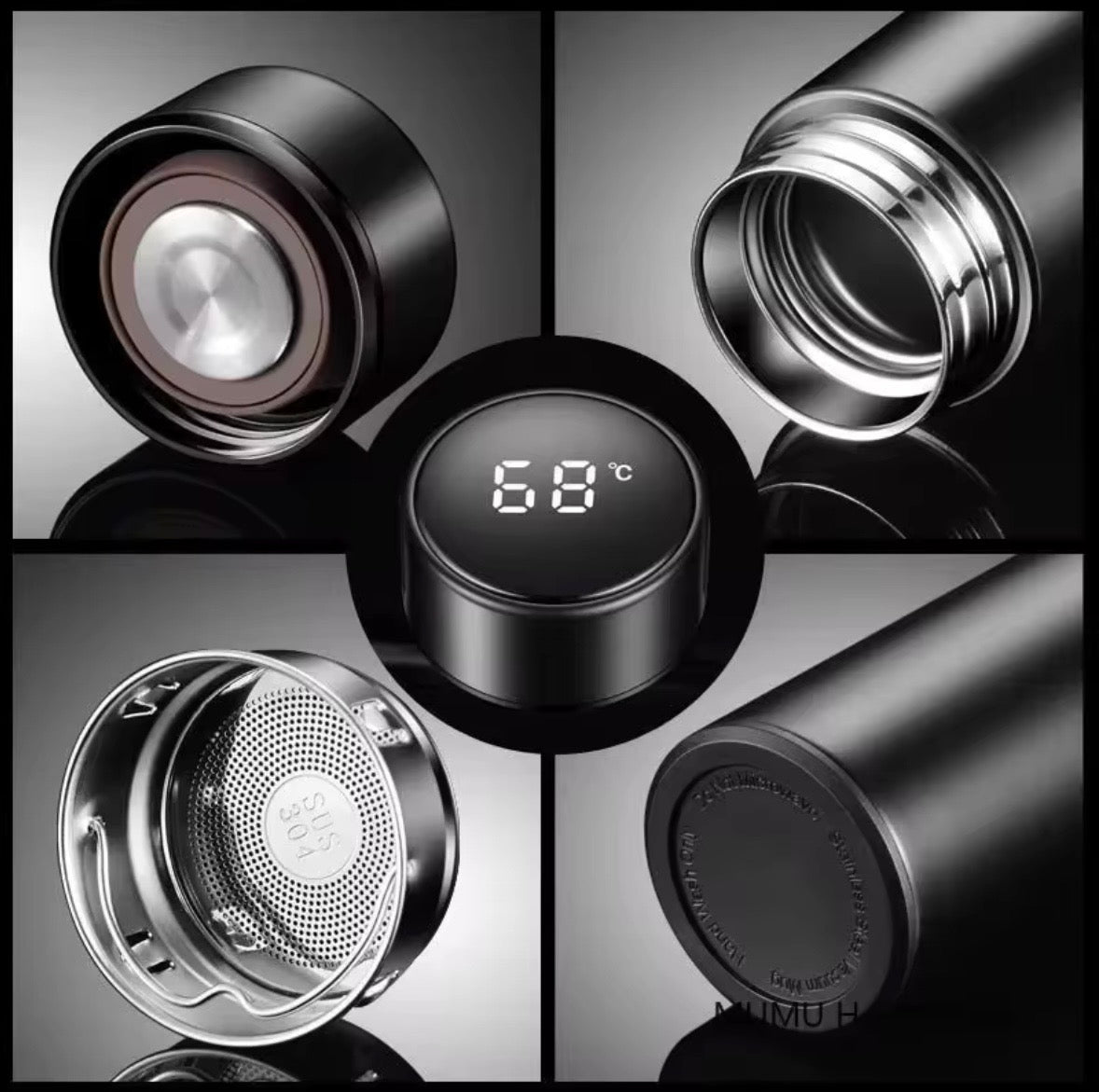 Smart LED Temperature Display Thermos Flask - Premium 500ml Vacuum Insulated Water Bottle
