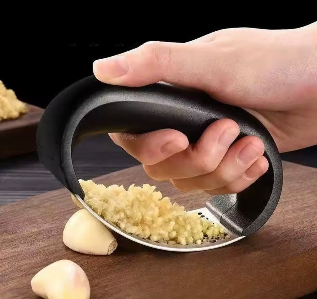 Stainless Steel Garlic Press Rocker - Ergonomic Manual Garlic Crusher & Mincer