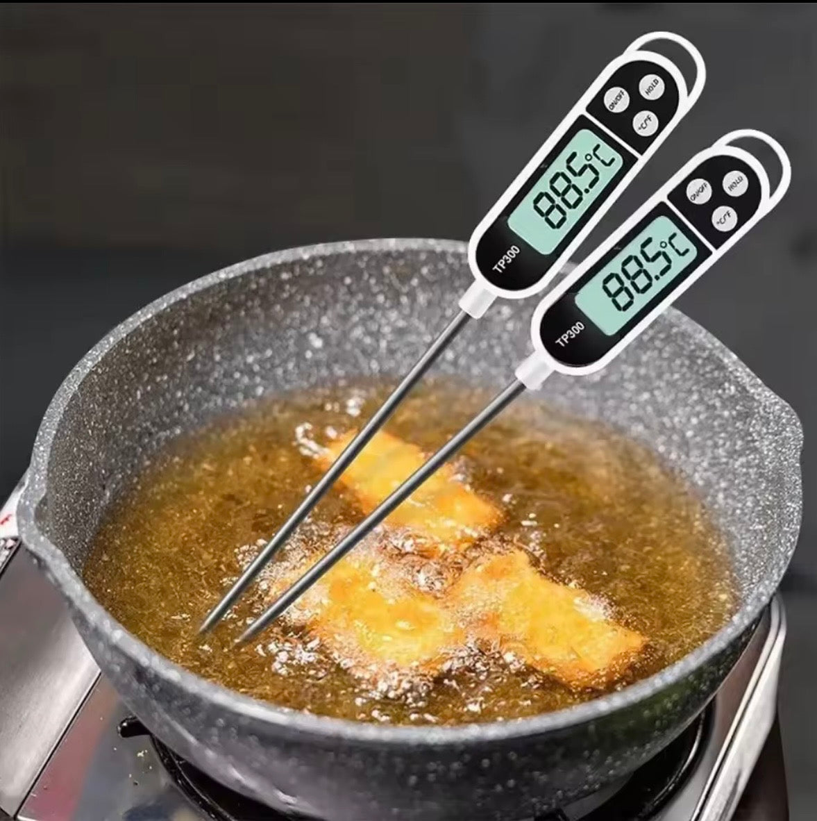 Digital Kitchen Food Thermometer - Instant Read Meat & Liquid Cooking Probe