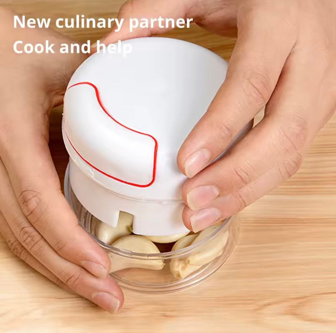 Manual Food Chopper & Mini Vegetable Cutter - Multi-Functional Pull-String Meat & Garlic Grinder