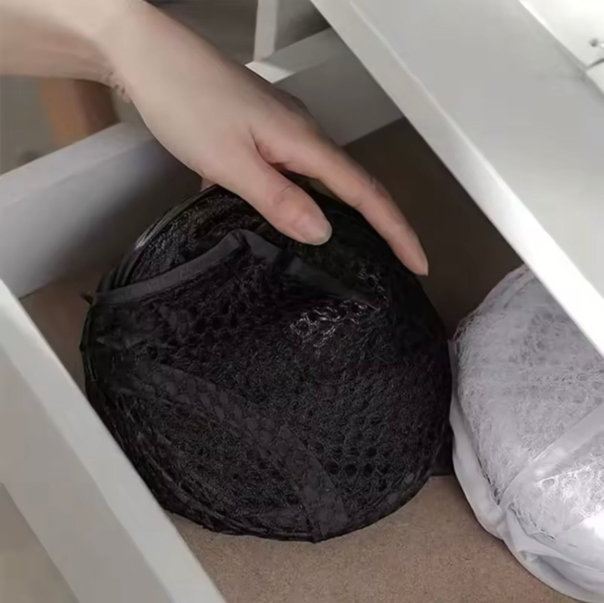 Pop-Up Mesh Laundry Hamper - Foldable Clothes Basket with Handles & Side Pocket