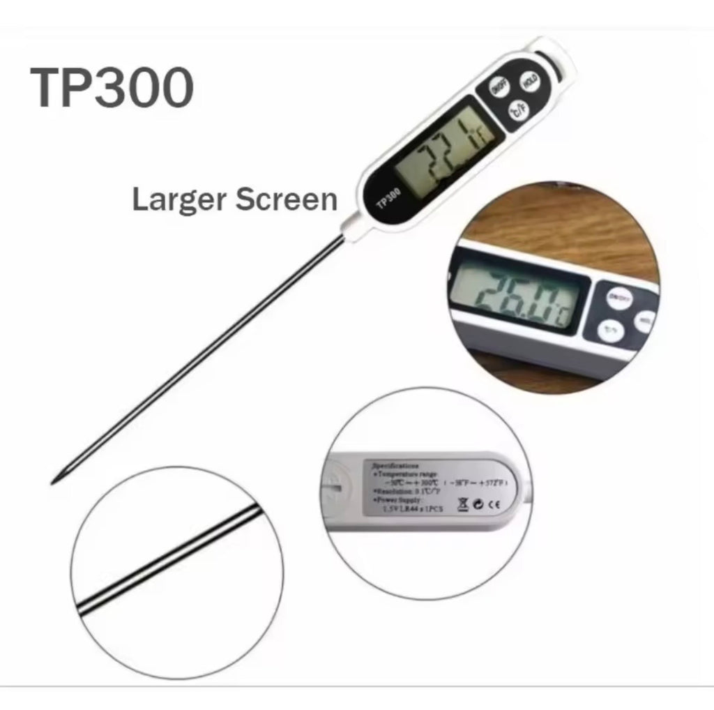 Digital Kitchen Food Thermometer - Instant Read Meat & Liquid Cooking Probe