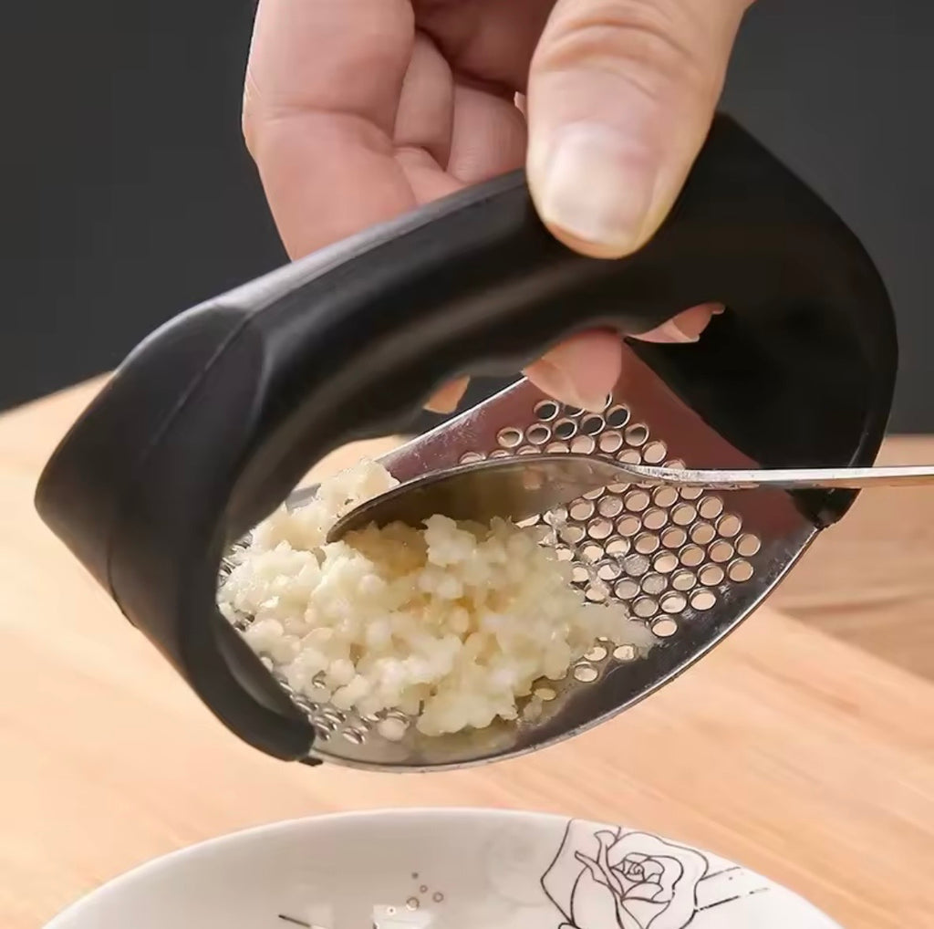 Stainless Steel Garlic Press Rocker - Ergonomic Manual Garlic Crusher & Mincer