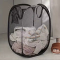 Pop-Up Mesh Laundry Hamper - Foldable Clothes Basket with Handles & Side Pocket