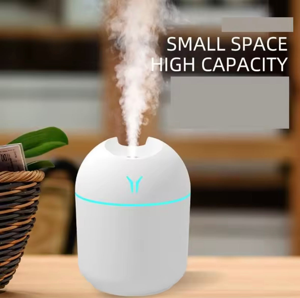 Mini Portable Air Humidifier - Cool Mist Ultrasonic Desk Humidifier with LED Night Light