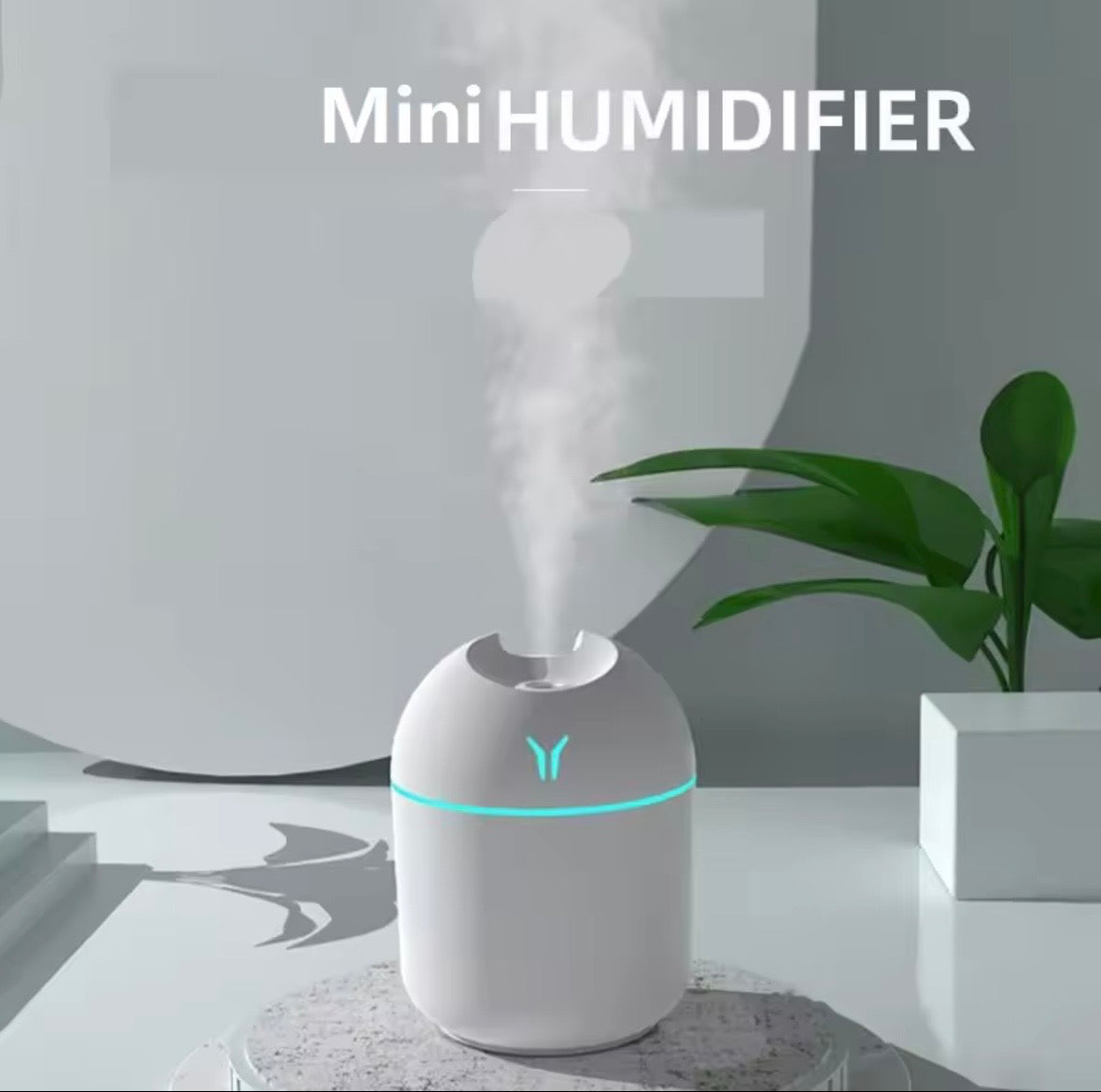 Mini Portable Air Humidifier - Cool Mist Ultrasonic Desk Humidifier with LED Night Light