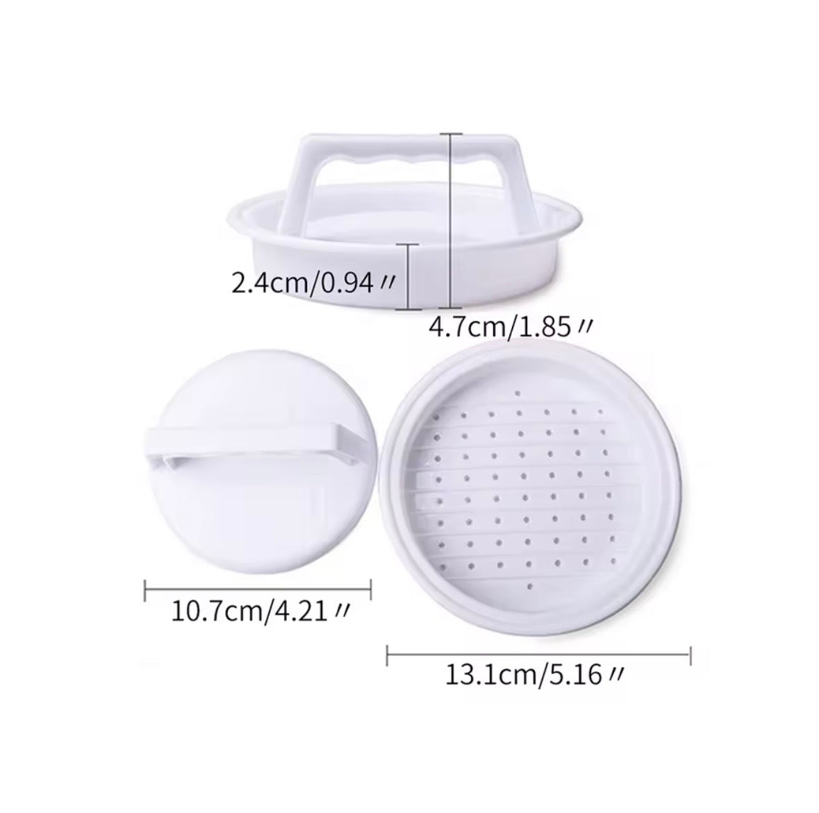 Manual Burger Patty Press Maker - Non-Stick Hamburger Meat Grilling Mold