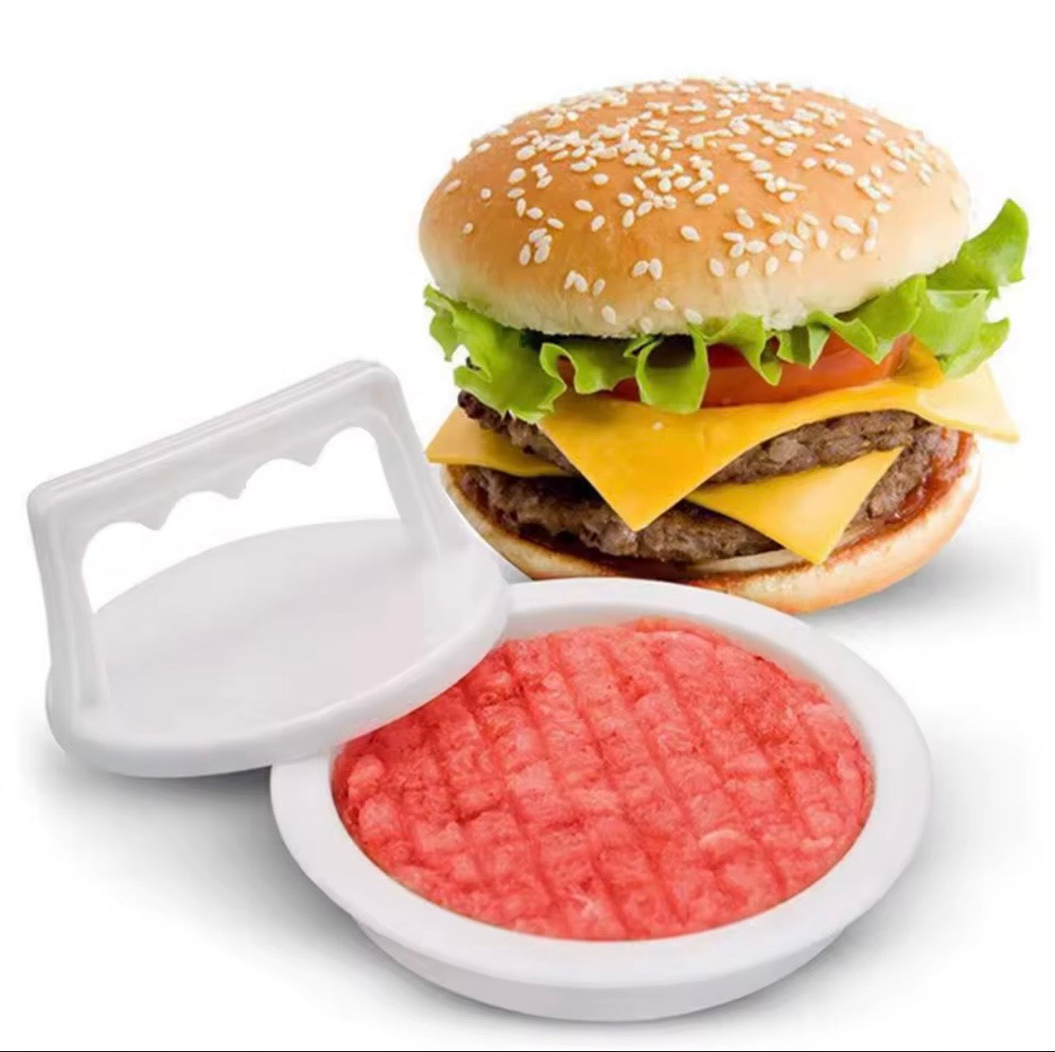 Manual Burger Patty Press Maker - Non-Stick Hamburger Meat Grilling Mold