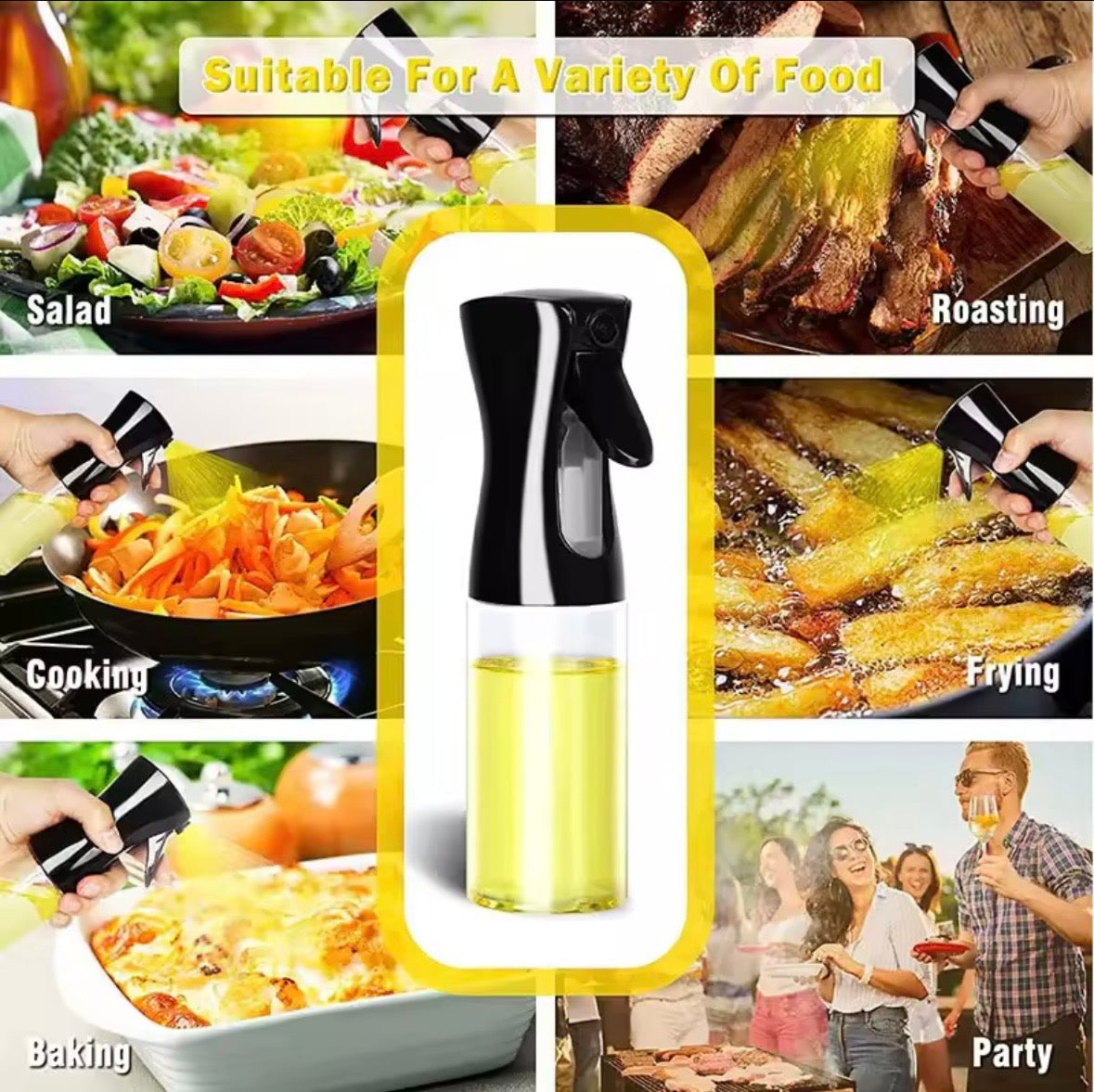 Premium Oil & Vinegar Spray Bottle - Continuous Fine Mist Sprayer (500ml)